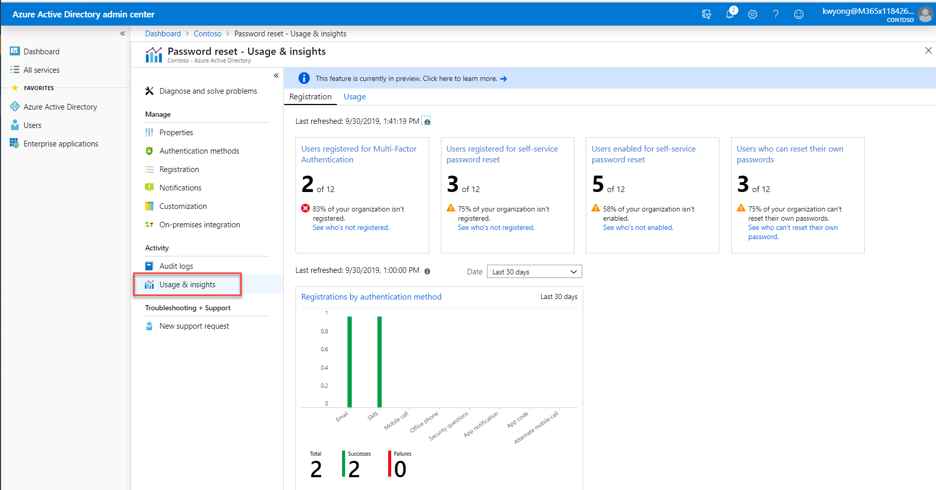 password reset office 365 e3