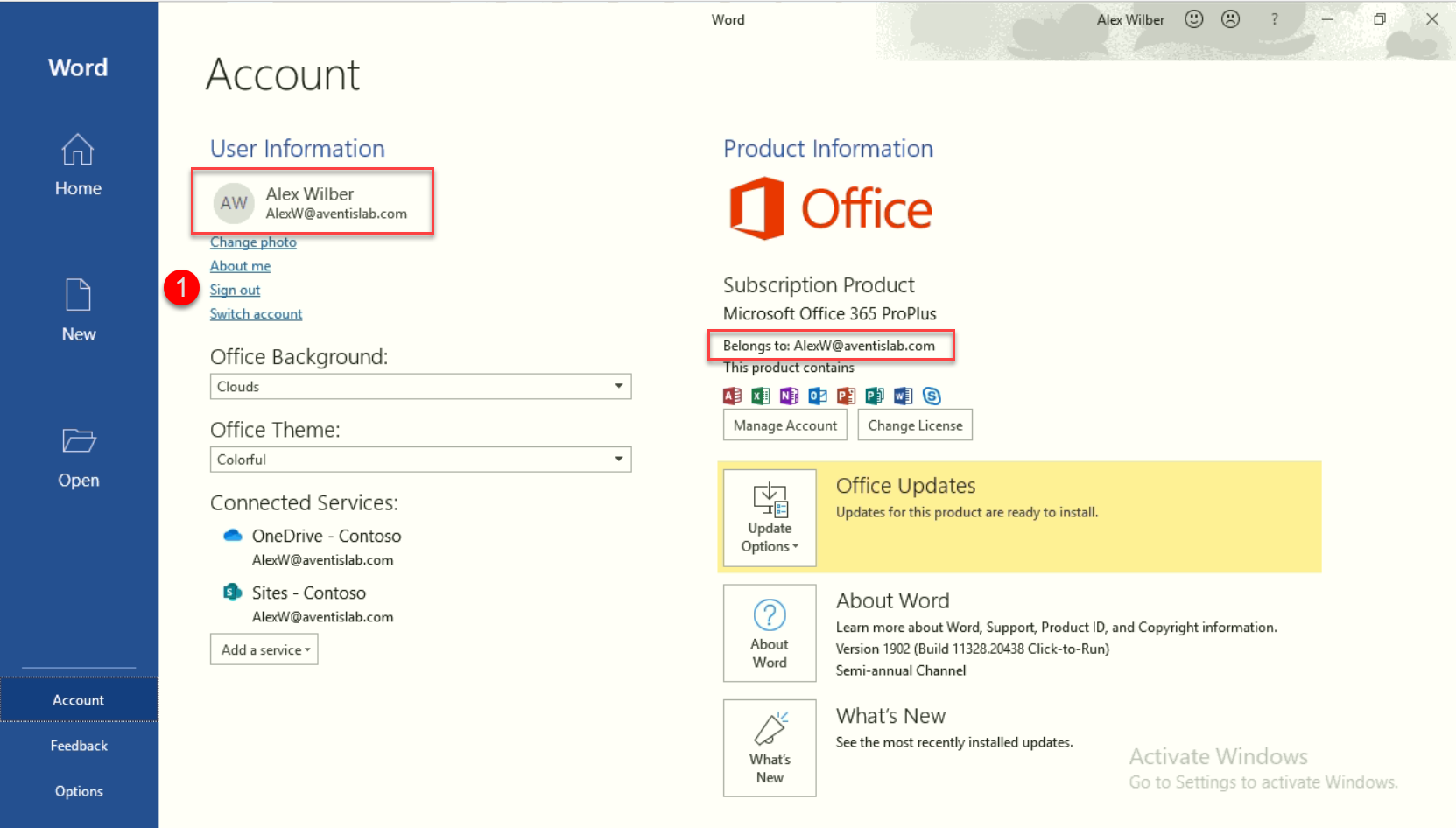 how to sign out from office 365