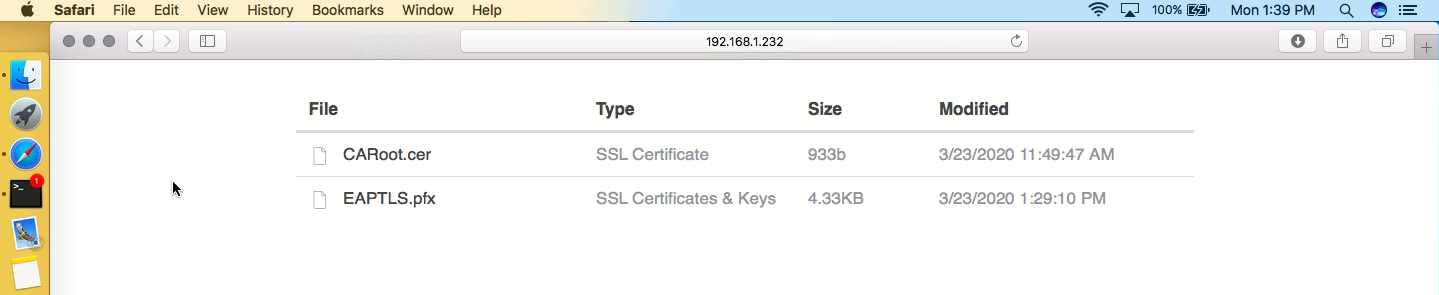 tls certificate mac mail