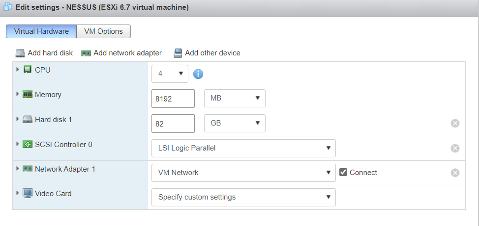 how to use nessus in vmware