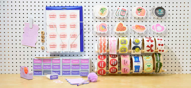 shelf life of stickers and labels with image of labels and stickers in storage