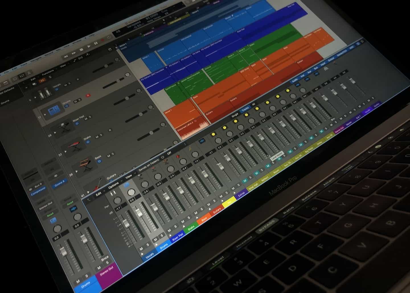 Apple Logic software in use at Lorenzo Wood studio