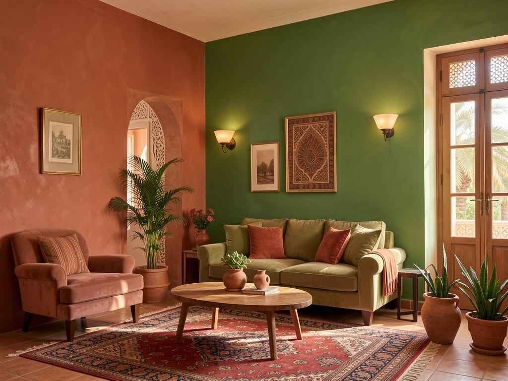 Couleurs tendance peinture intérieur Maroc 2026 — terracotta vert sauge greige
