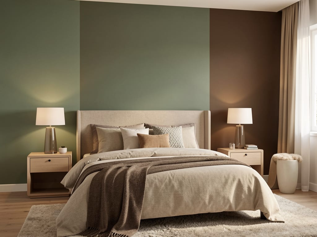Chambre tête de lit mur accent — villa maroc