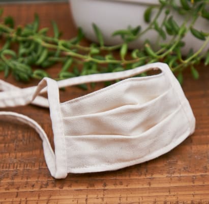 Washable Reusable Organic Cotton Face Masks Avocado Green Mattress