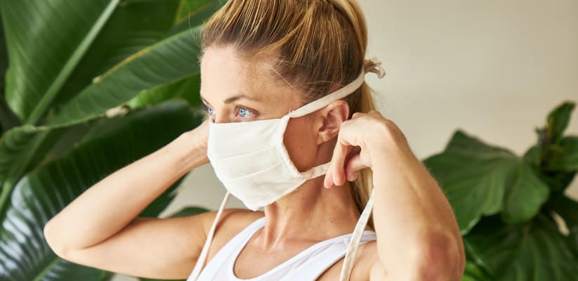 Washable Reusable Organic Cotton Face Masks Avocado Green Mattress