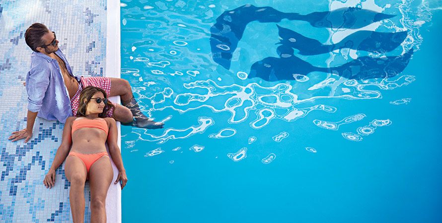 Laying by the pool on Emerald Princess
