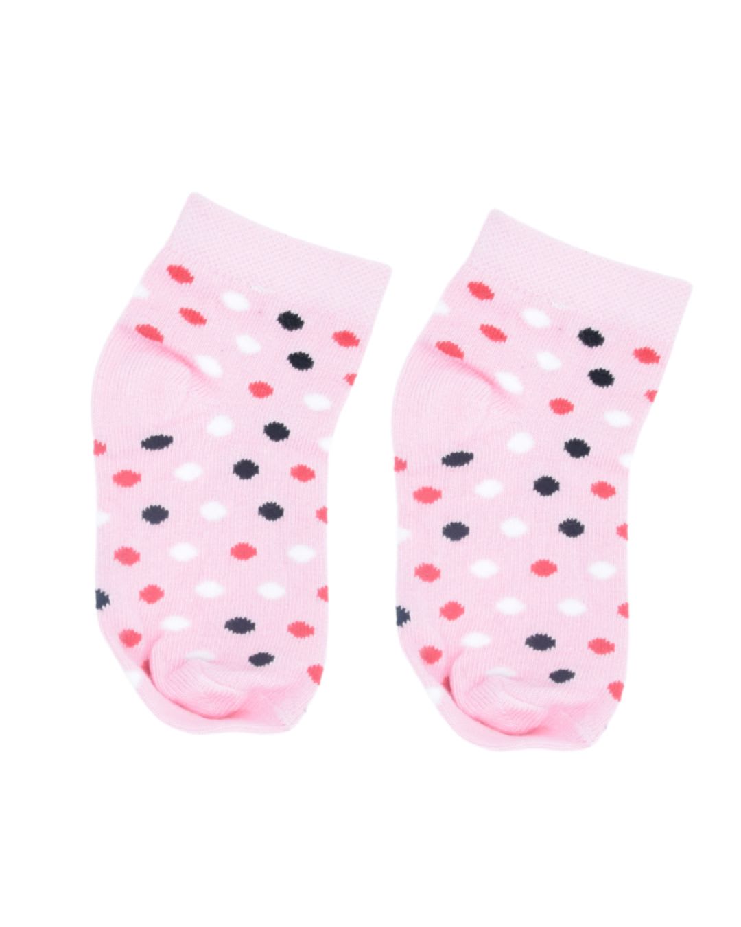 Kids Polka Dot Ankle Socks – Pink | Soft Cotton Everyday Wear