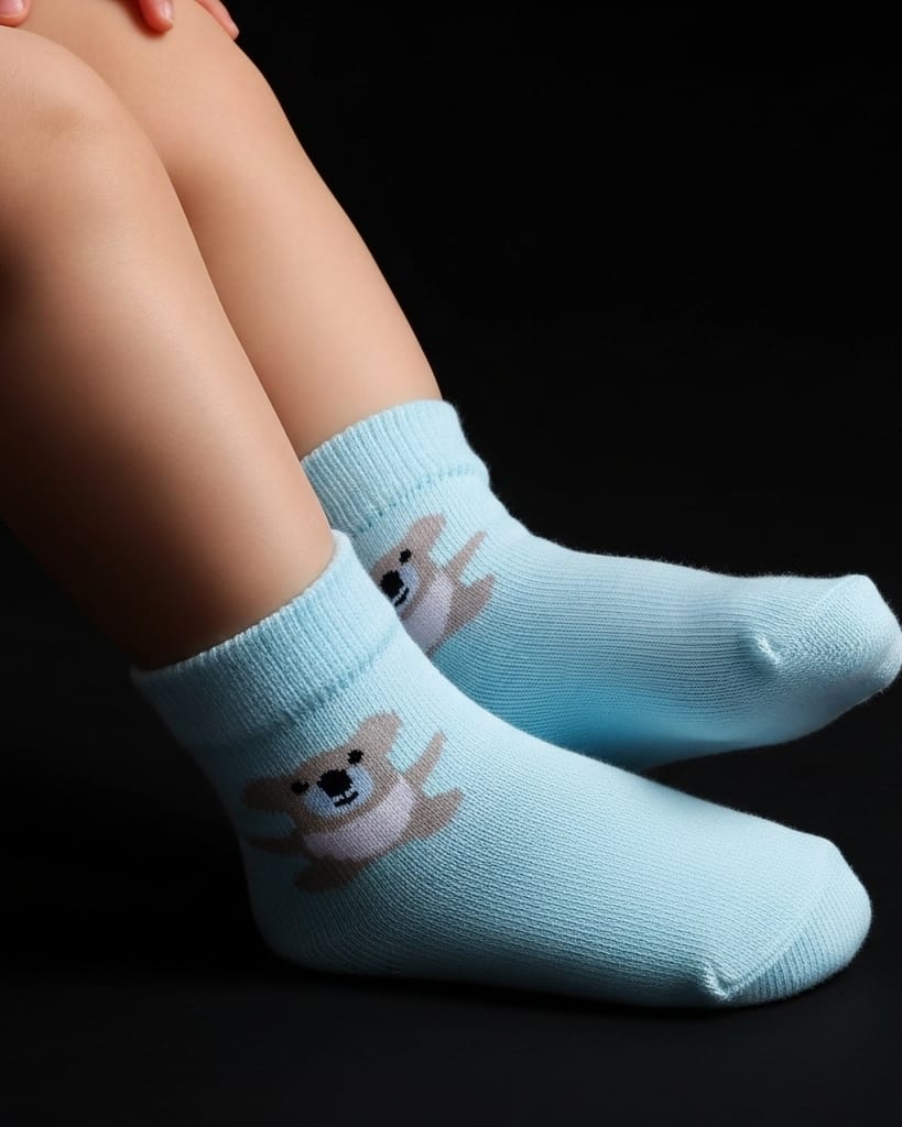 Baby Blue Teddy Bear Ankle Socks thumbnail 2
