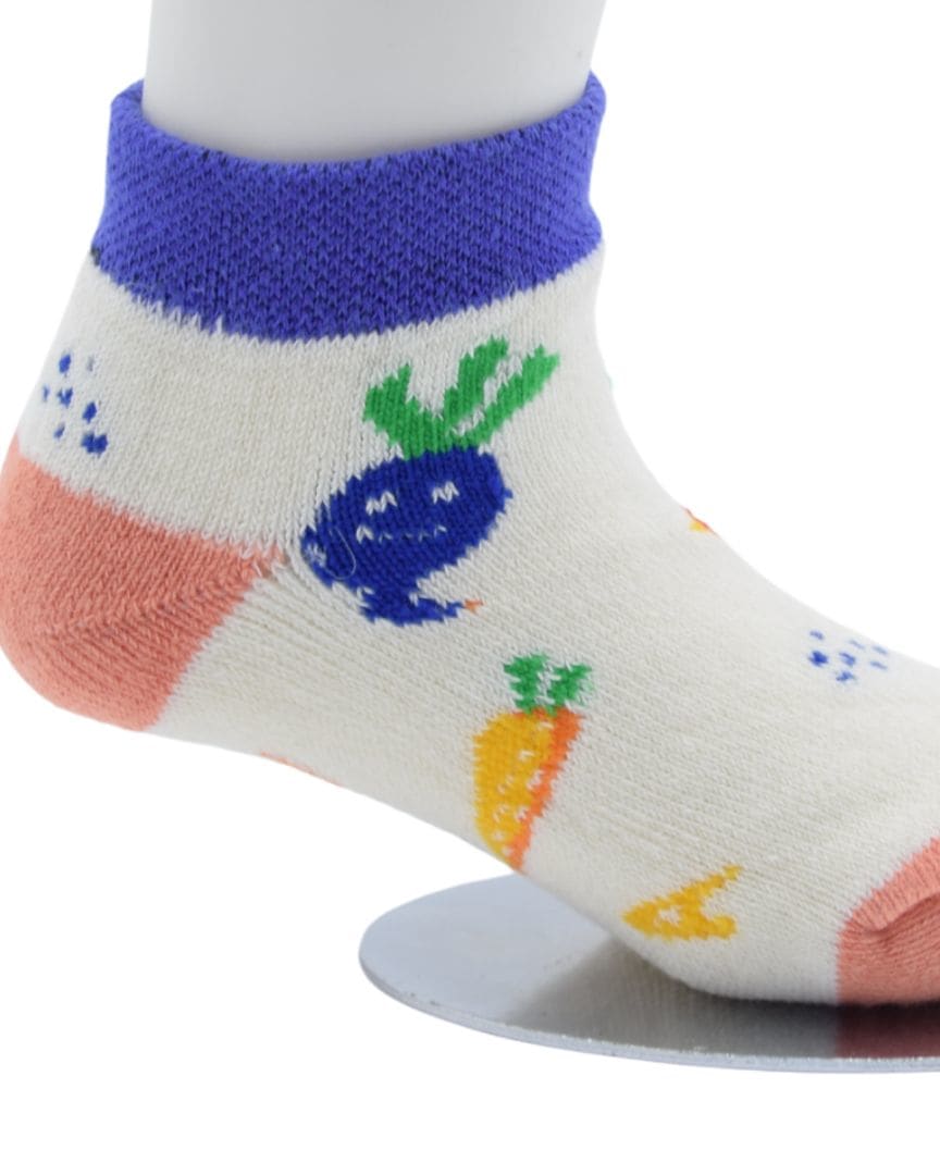 Veggie Fun Baby Ankle Socks – Carrot & Beet Print thumbnail 1