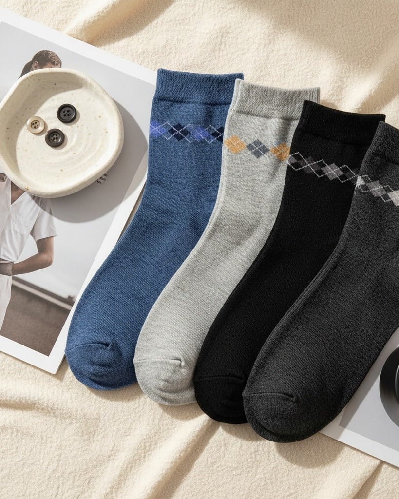 Men Cotton Ankle Socks (Pack of 4) Soft Breathable Comfort Fit Multicolor thumbnail 5