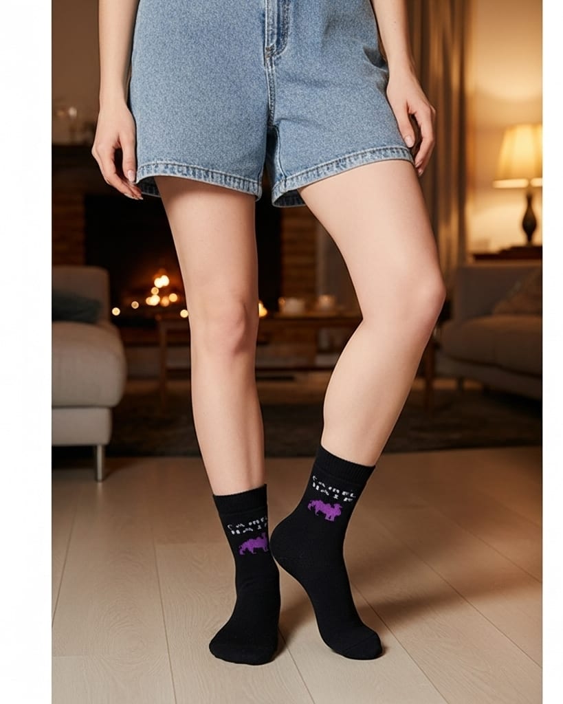 Black Camel Woolen Socks for Women – Premium Warm & Soft Winter Comfort main view