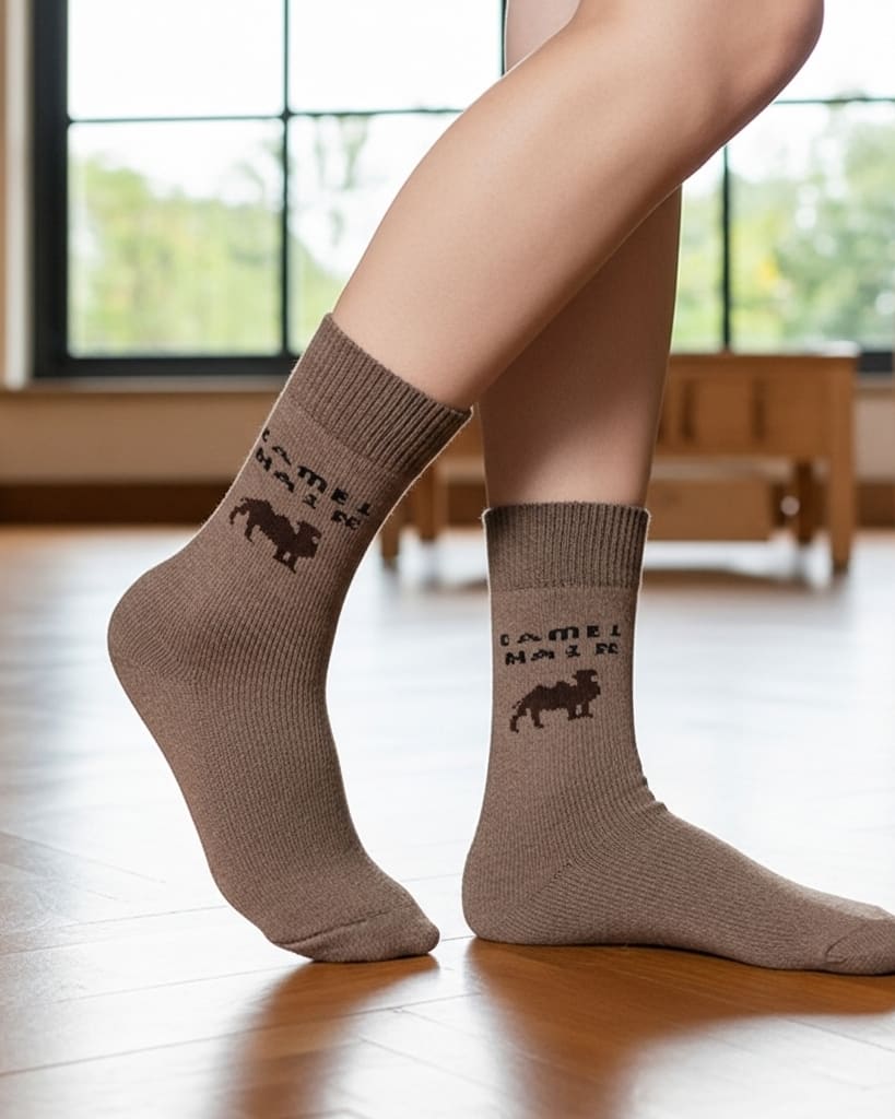 Camel Woolen Socks for Women – Ultra Warm & Soft Winter Comfort Wear