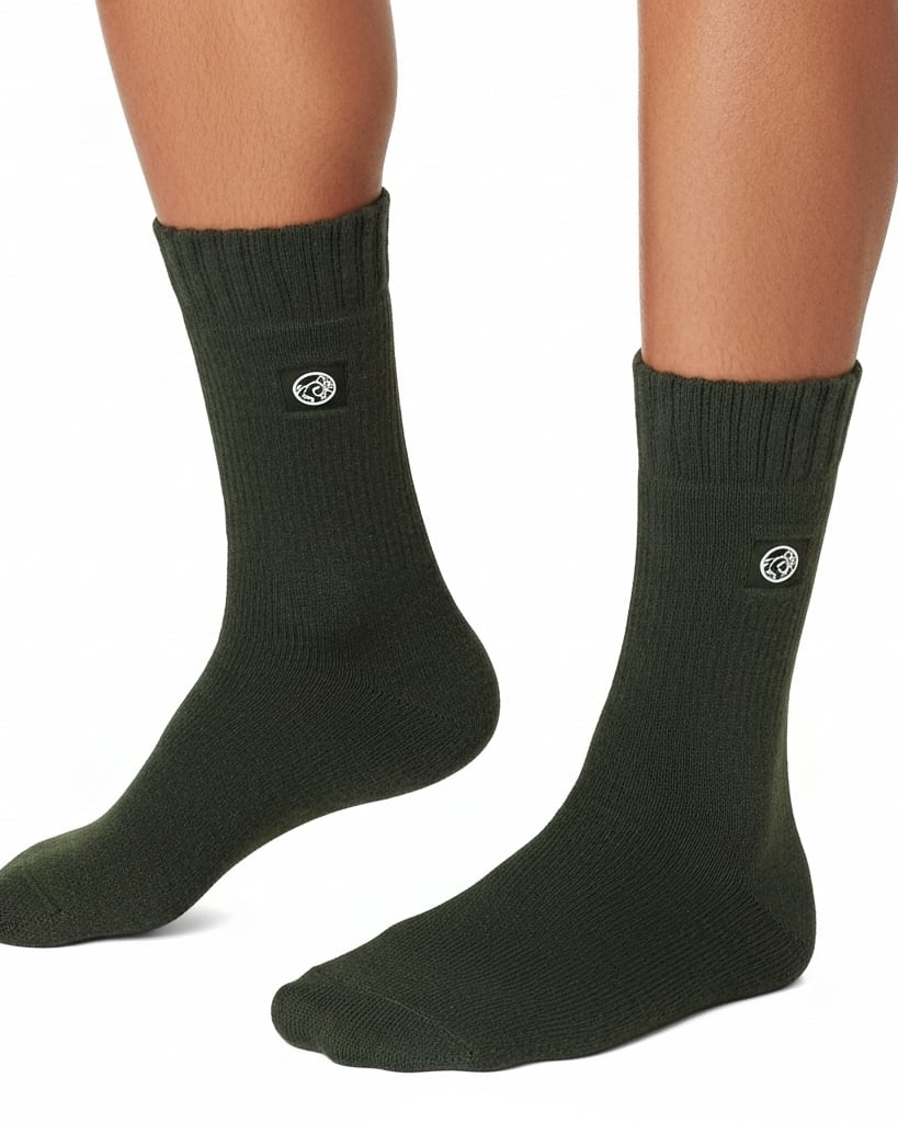 Classic Dark Grey Woolen Crew Socks – Soft, Durable & Everyday Comfort thumbnail 2