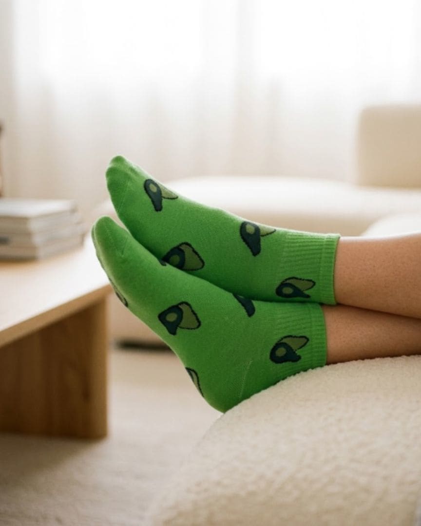Green Avocado Ankle Socks – Fun & Comfy Fruit Design thumbnail 2