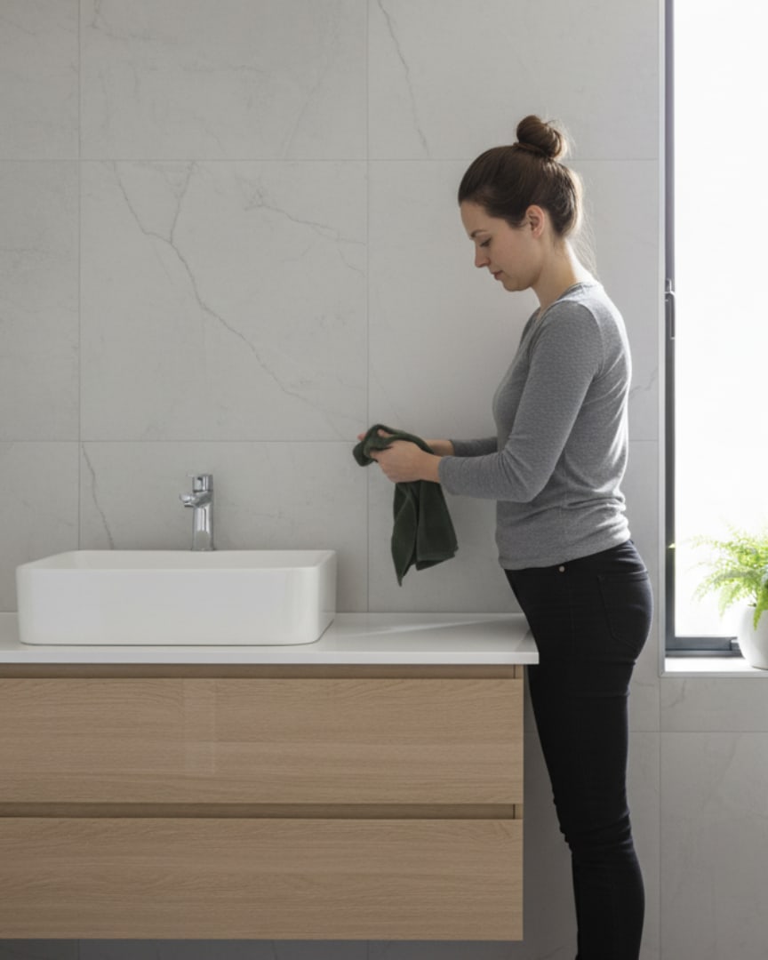 Ultra-Soft, Highly Absorbent Forest Green Hand Towel for Modern Bathroom Vanity and Decor thumbnail 2