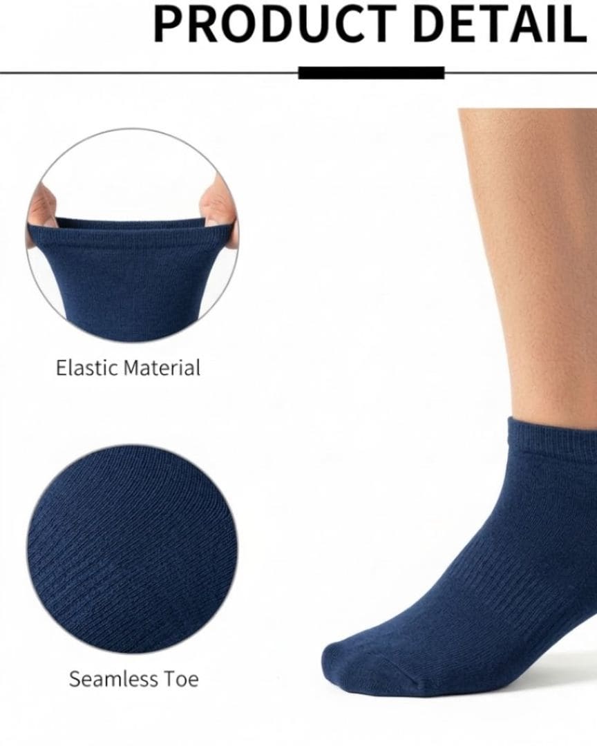 Classic Ankle Length Antimicrobial Cotton Socks thumbnail 2