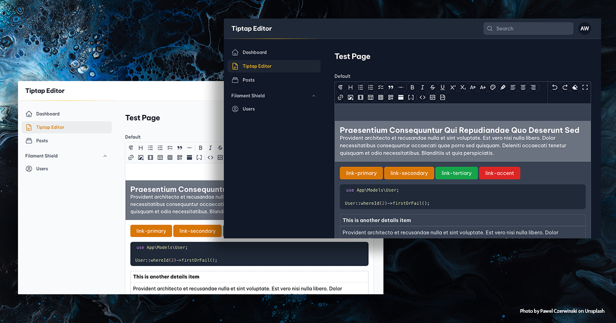 Tiptap Editor screenshot