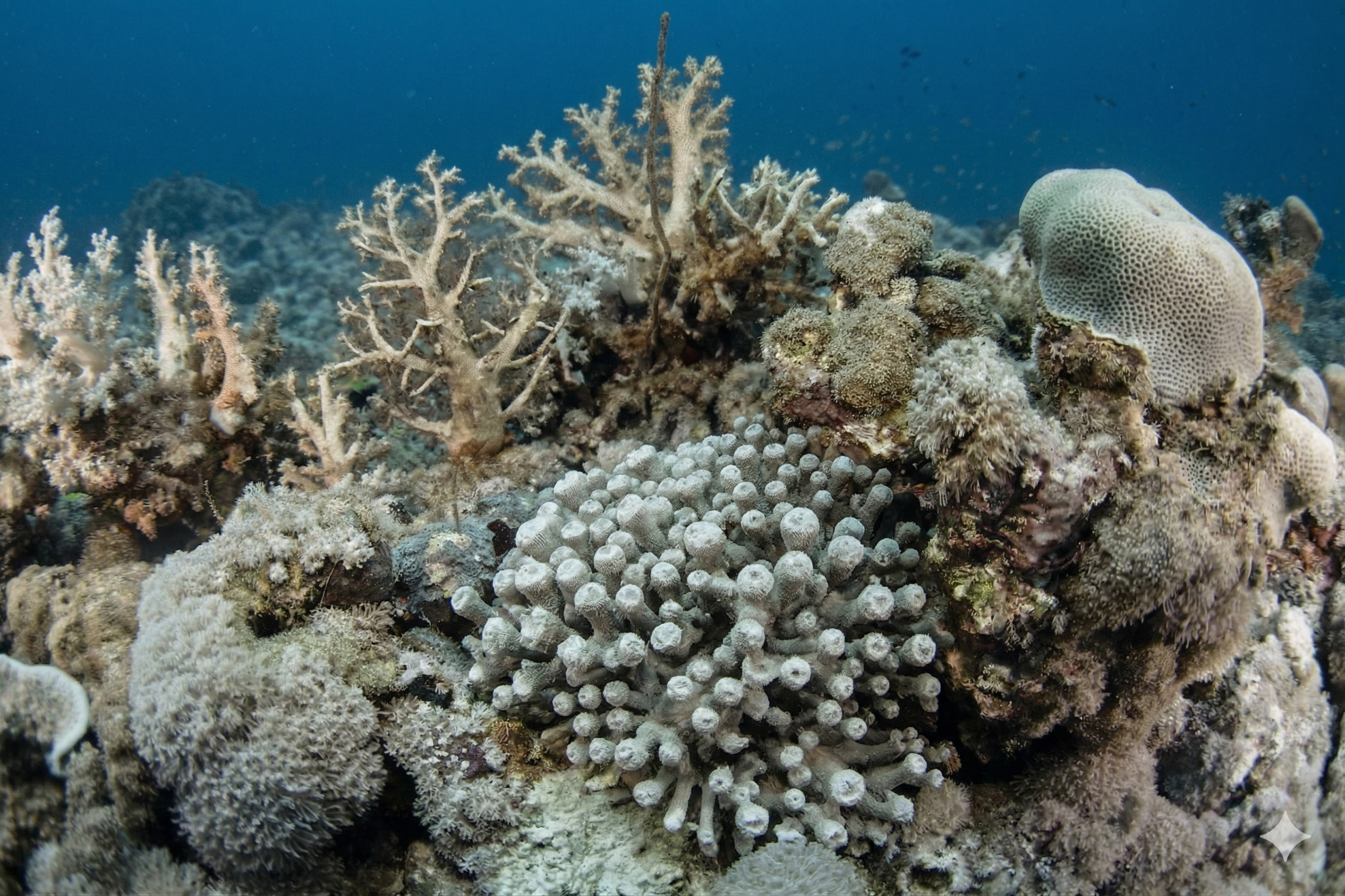 Damaged coral reef
