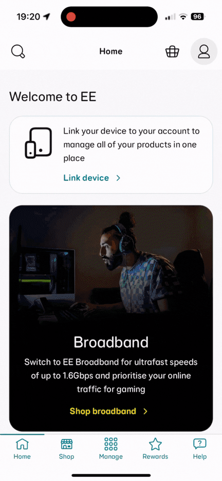EE Rewards animation