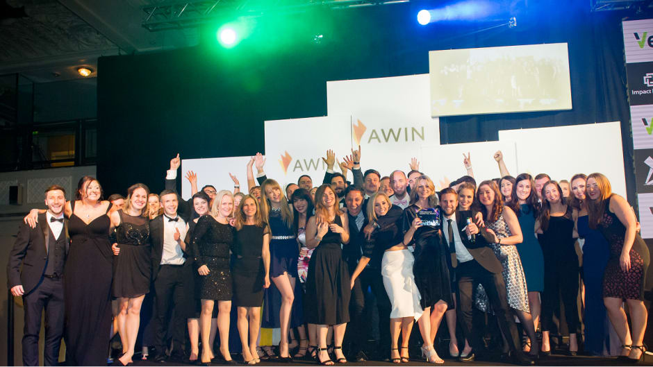 Awin team celebrating award win