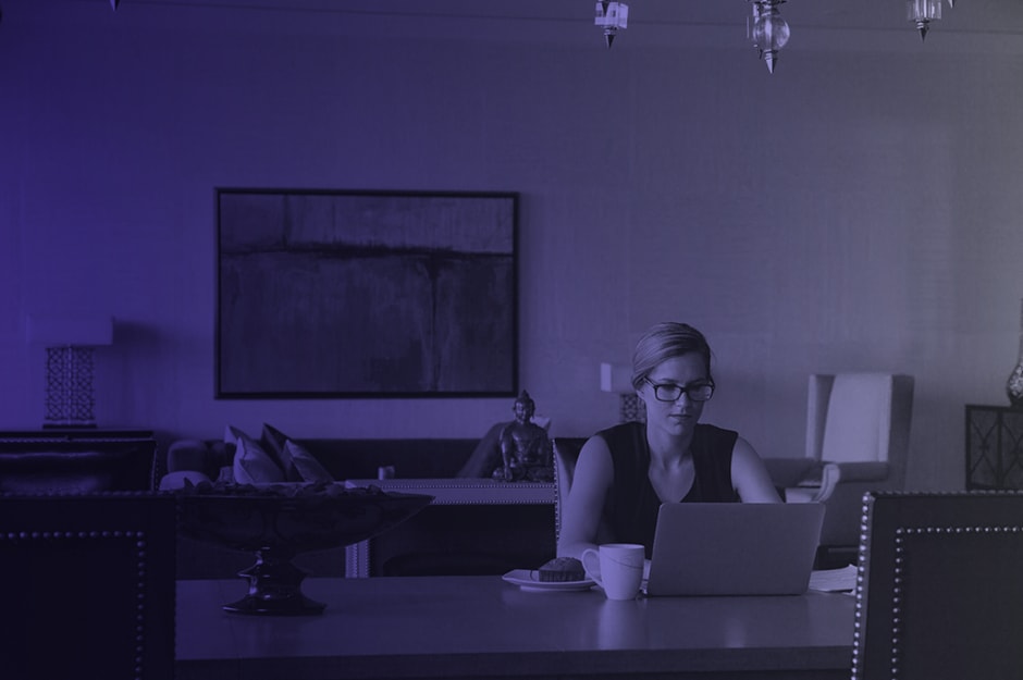 Woman in front of computer