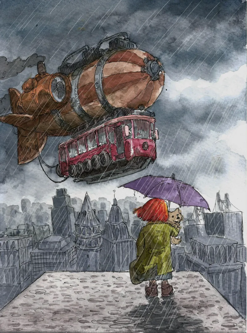 Chloe and the Zeppelin by Chauvet