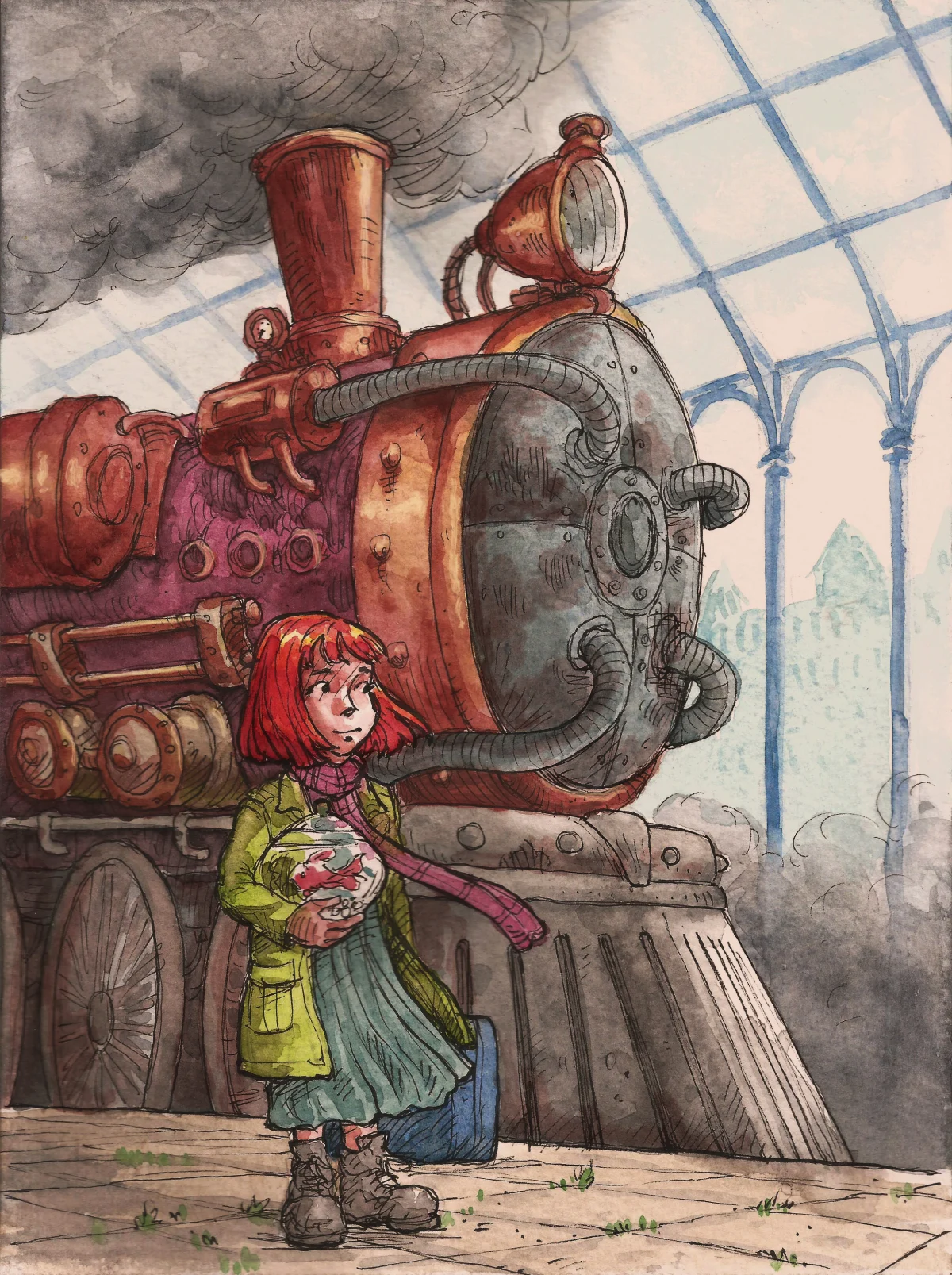 Chloe and the Train by Chauvet