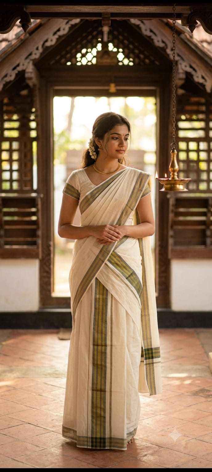 Plain border set saree alternate