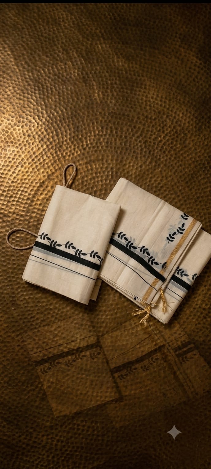Leaves pattern set mundu