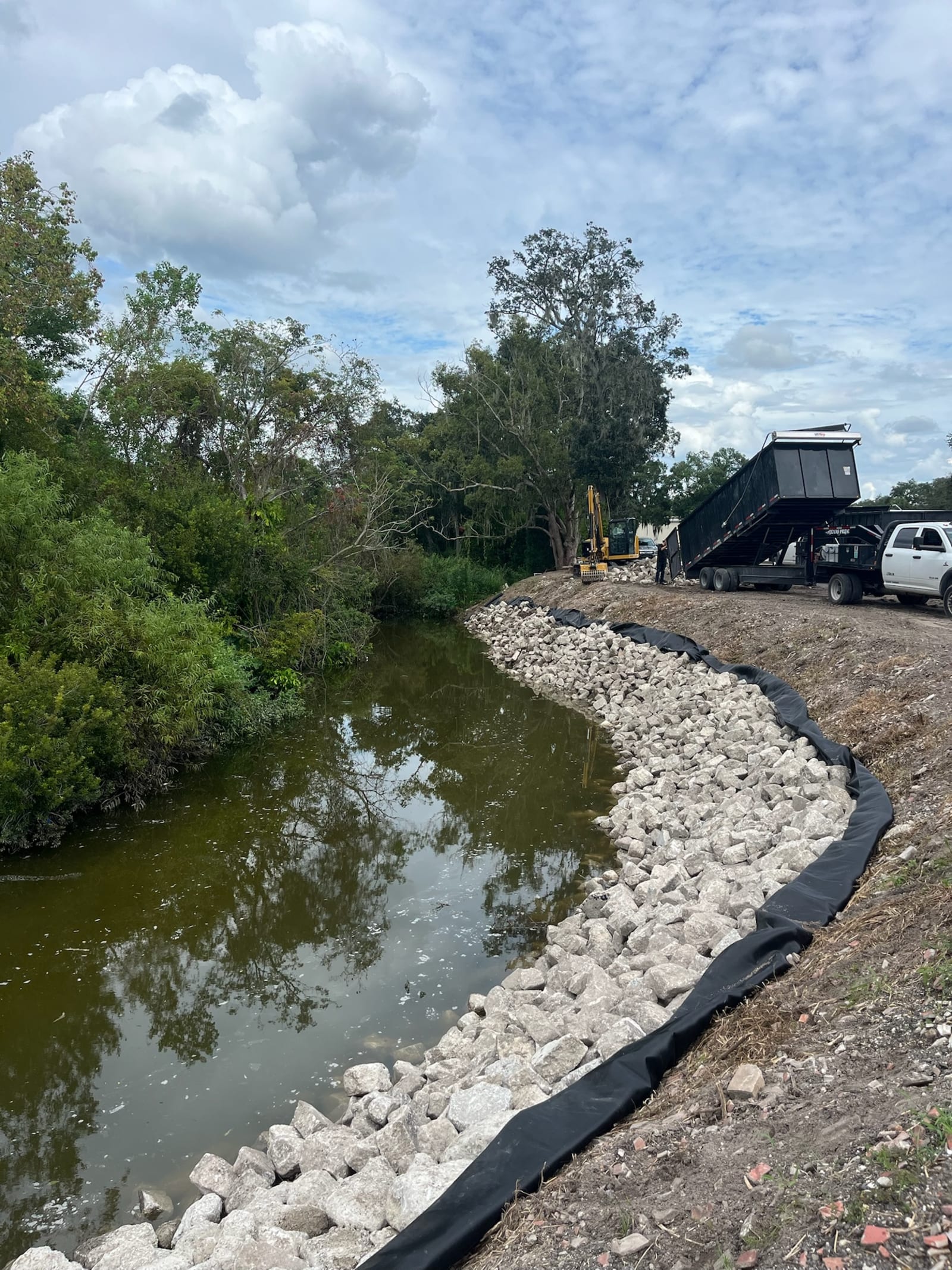 Real AllJax project photography supporting Rip Rap & Embankments work