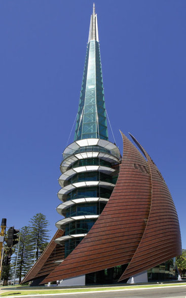 Side view of the Swan Bells - Hames Sharley Public Architecture