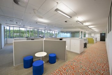 Structural columns within the building have been replaced with a structural façade that maintains a light appearance.