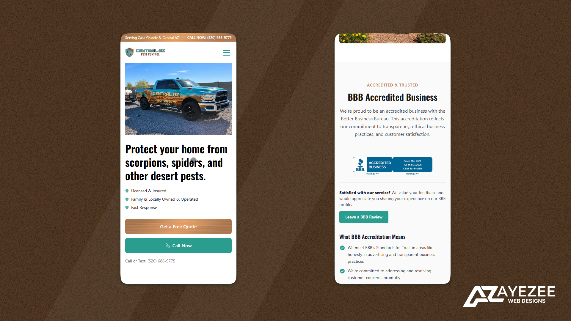 Central AZ Pest Control Website