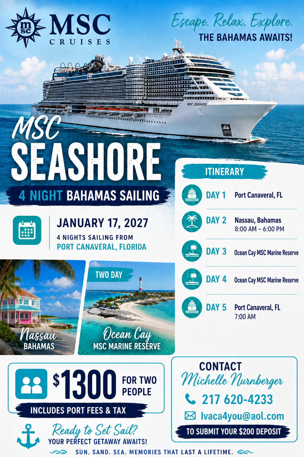 MSC Seashore flyer