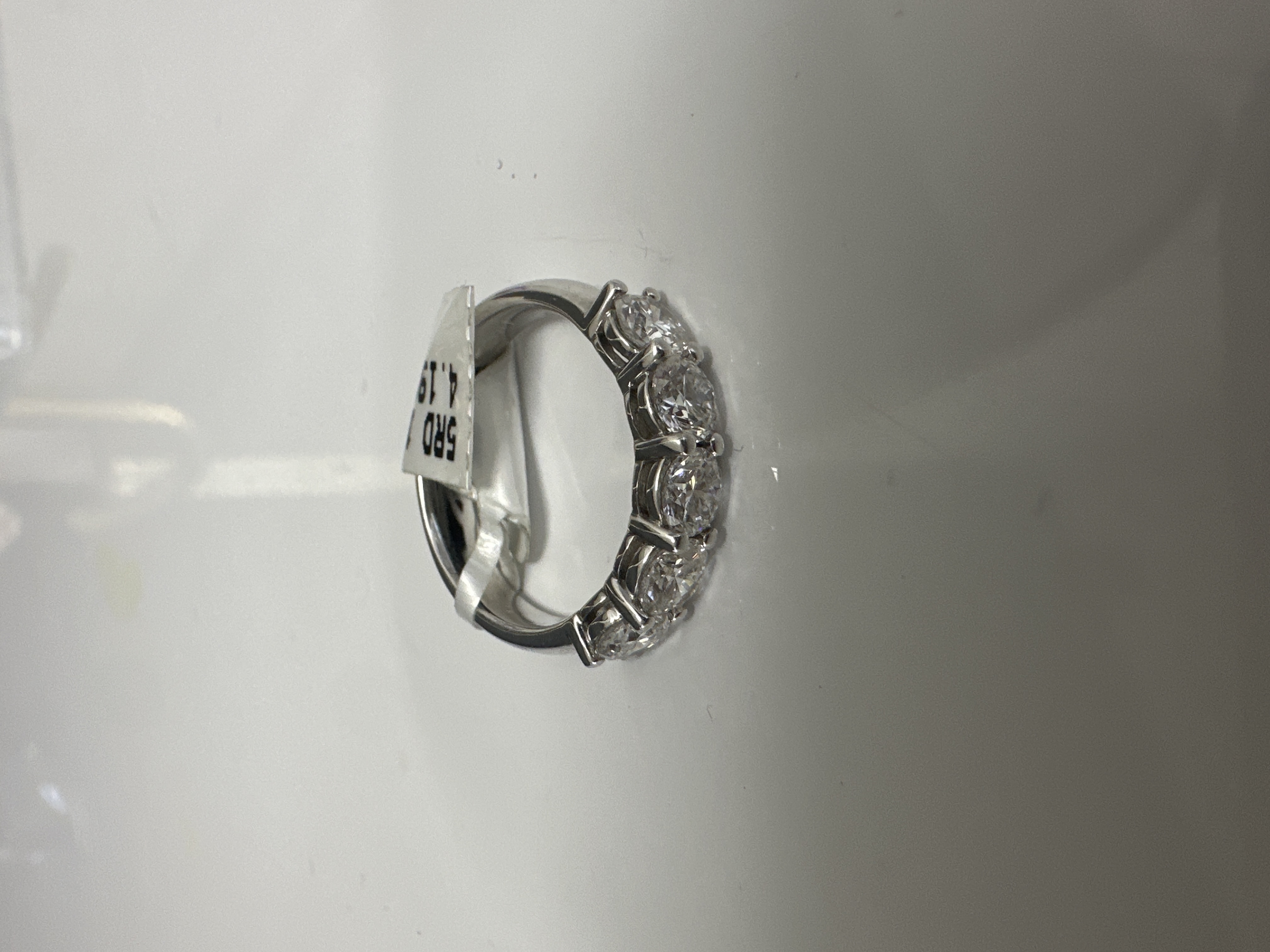 5 diamond white gold wedding band