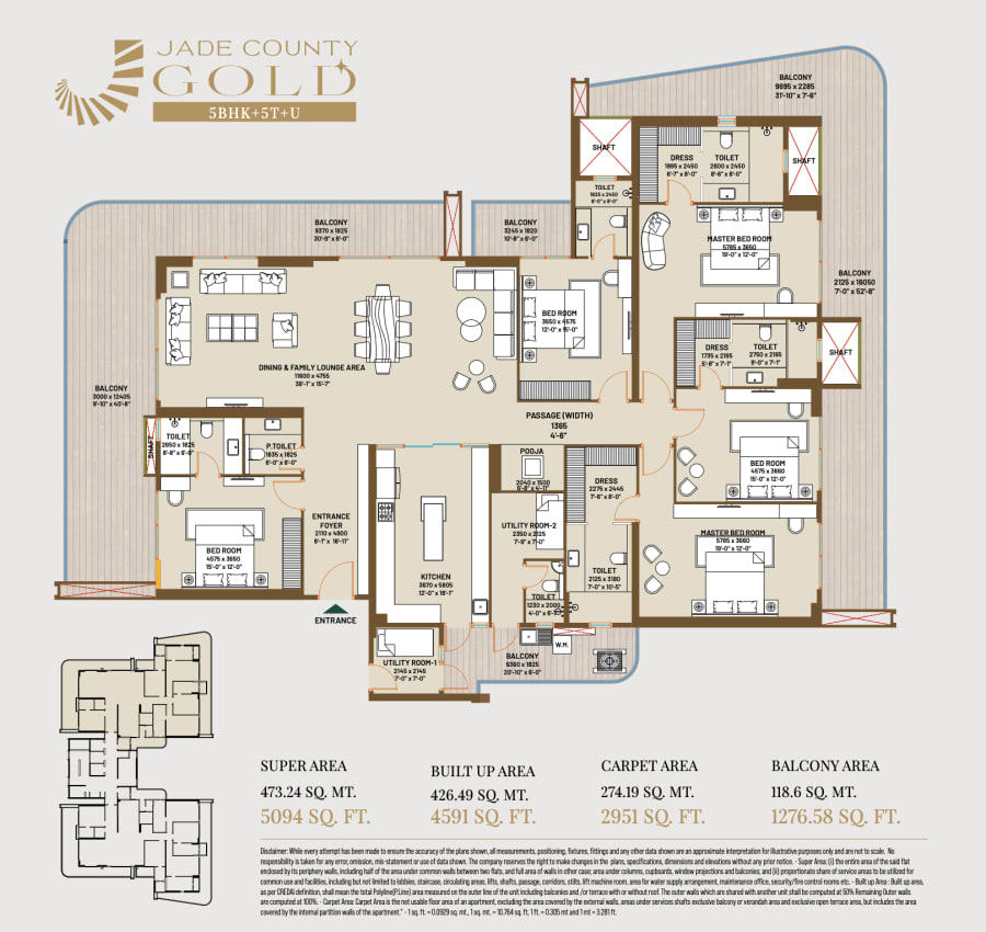 Jade Phase 1 5BHK+6T+2U floor plan