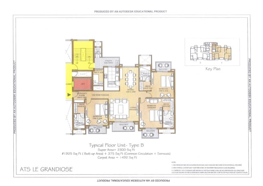 Le Grandiose II 3BHK+3T+U floor plan