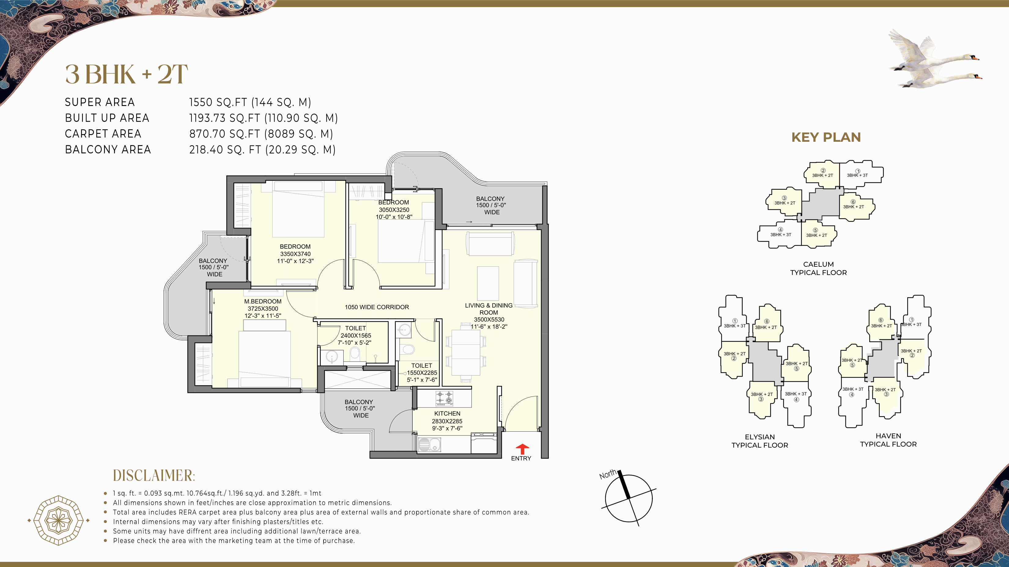 Ballads of Bliss 3BHK+2T floor plan
