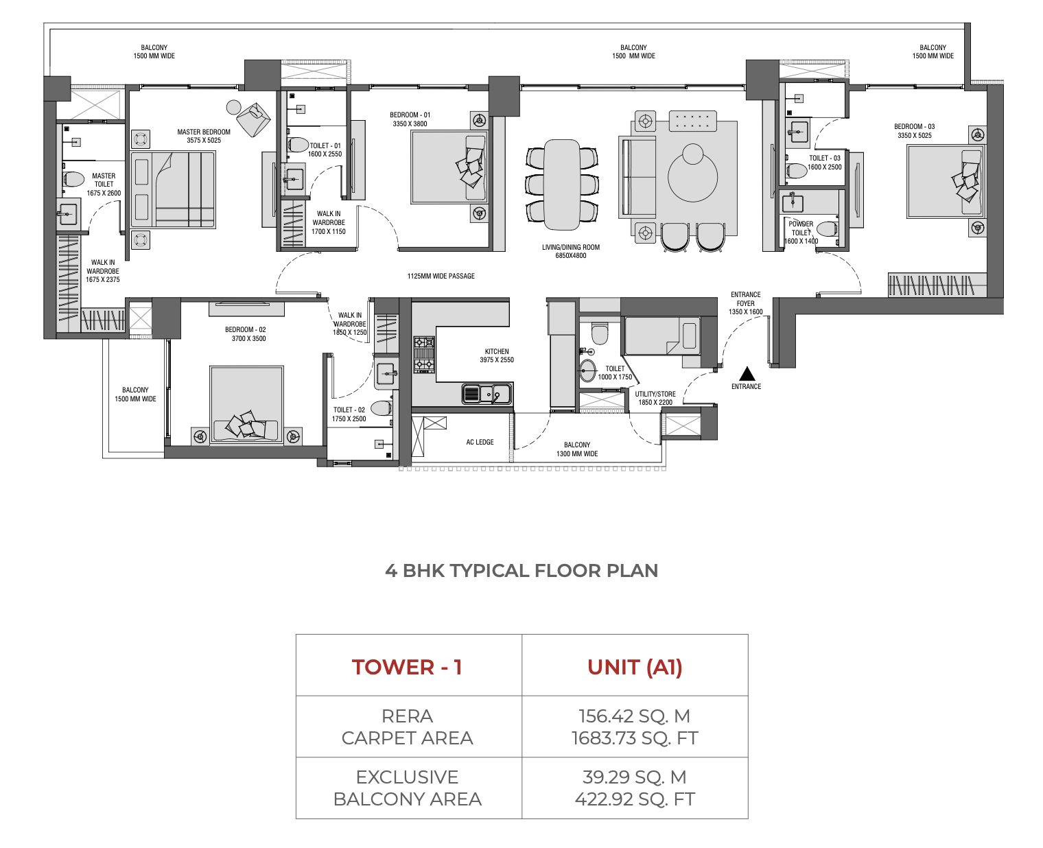 Saatori 4BHK+4T+U floor plan