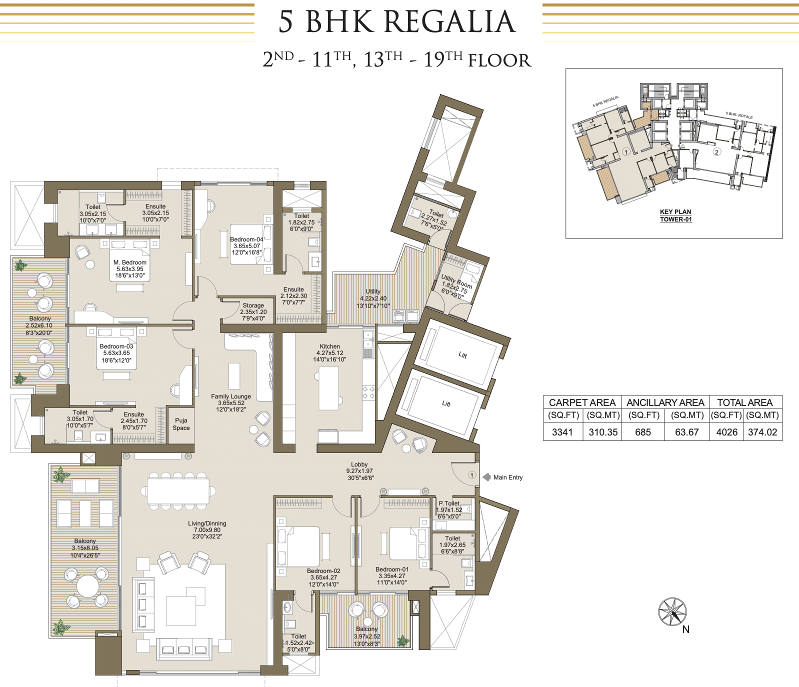 Green Reserve 5BHK+5T+U+FL floor plan