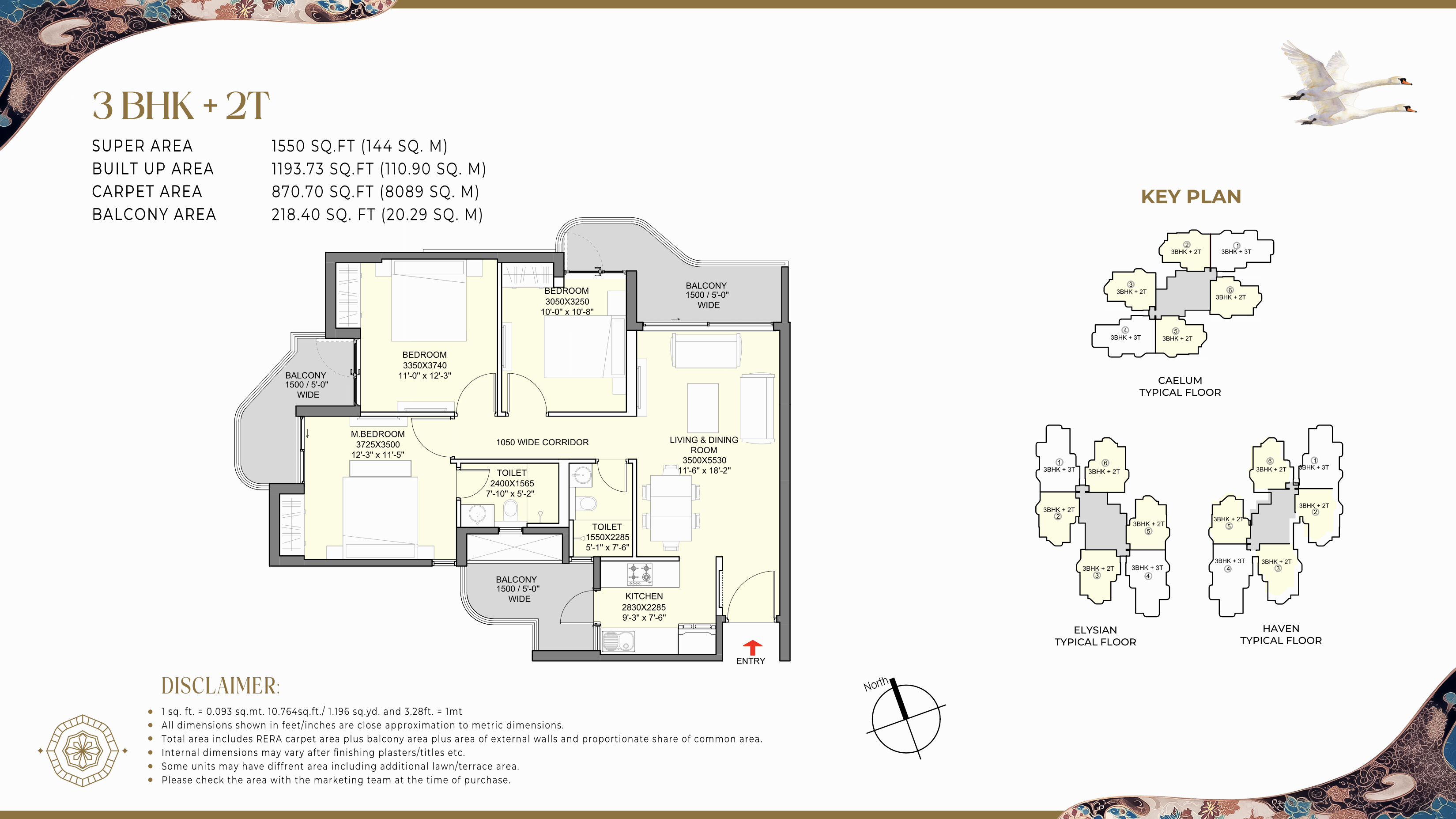 Wishpers of Wonder 3BHK+2T floor plan