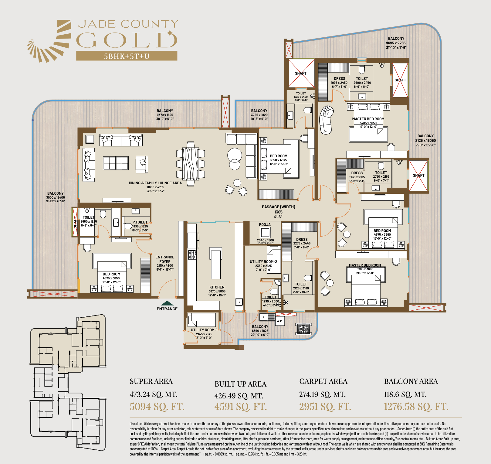 Jade Phase 1 5BHK+6T+2U floor plan