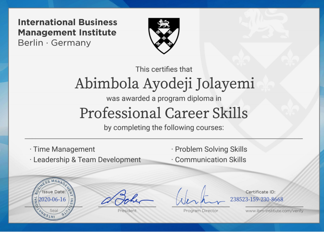 Certifications