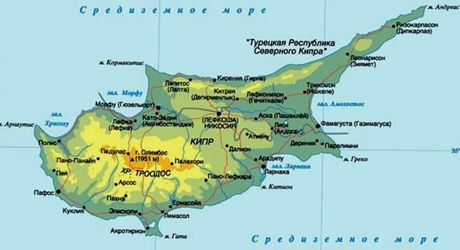 Карта Кипра Карта Кипр