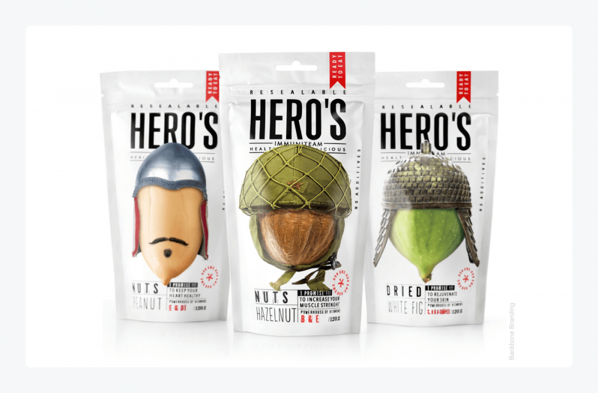 Дизайн упаковки HERO'S от Backbone Branding 111 Дизайн упаковки HERO'S от Backbone Branding
