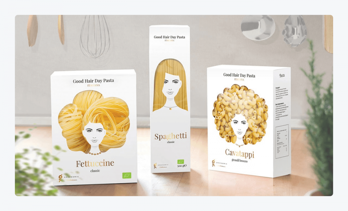 Примеры упаковки пасты Good Hair Day Примеры упаковки пасты Good Hair Day для 3 разных типов пасты