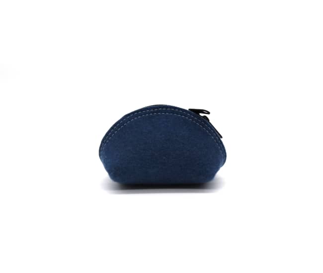 Small Felt Circle Pouch / Indigo Mountain by Azellaz