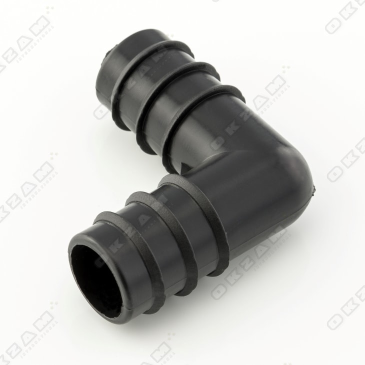 10x PE-Verbinder L-Stück 90° Winkel Bewässerungssystem Tropfbewässerung 20x20 mm