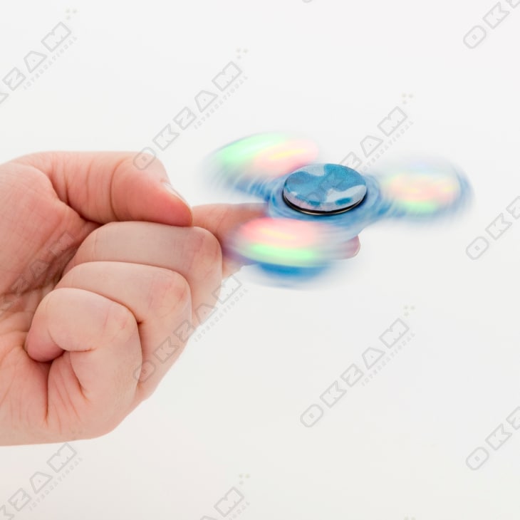 Overig Fidget Spinner Entspannung ADHS Finger Kreisel Anti Streß gesprenkelt blau LED